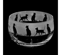 ANIMO GLASS Siamese Cat Small Crystal Bowl