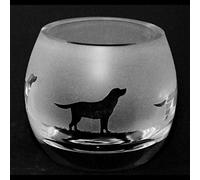 Animo Glass Small Crystal Glass Tea Light Candle Holder - Labrador