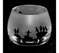 Animo Glass Small Crystal Glass Tealight Candle Holder - Penguin
