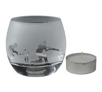 Animo Glass Small Crystal Sport Glass Tealight Candle Holder - Cricket