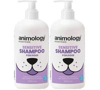Animology Essentials Sensitive Dog Shampoo 500ml, Fragrance Free, Gentle Cleanser with Built-in Conditioner (Pack of 2)
