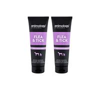 Animology Flea and Tick Shampoo For Puppies and Dogs | Medicated Tea Tree Scent | Built In Conditioner | Added Pro-Vitamin B5 | PH Balanced | Soothes Irritated Bitten skin | 250ml 2 Pack