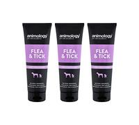 Animology Flea and Tick Shampoo For Puppies and Dogs | Medicated Tea Tree Scent | Built In Conditioner | Added Pro-Vitamin B5 | PH Balanced | Soothes Irritated Bitten skin | 250ml 3 Pack