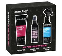 Animology My First Puppy Pack, Gentle Puppy Grooming Gift Set with Shampoo, No Rinse Spray and Fragrance Mist