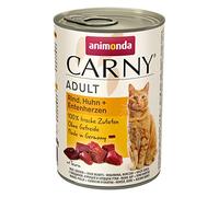 animonda Carny Adult cat food, wet food for adult cats, beef, chicken + duck heart, 6 x 400g