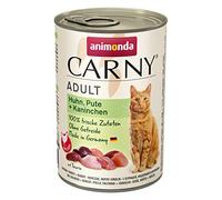 animonda Carny Adult cat food, wet food for adult cats, chicken, turkey + rabbit, 6 x 400g