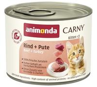 animonda Carny Kitten Wet Cat Food - Beef + Turkey, 200g (Pack of 12)