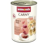 animonda Carny Kitten Wet Cat Food - Beef + Turkey, 400g (Pack of 12)