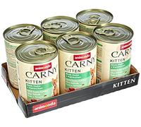animonda Carny Kitten cat food, wet food for cats up to 1 year, beef, chicken + rabbit, 6 x 200g