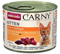 animonda Carny Kitten cat food, wet food for cats up to 1 year, beef + poultry, 6 x 200g