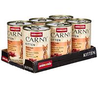 animonda Carny Kitten cat food, wet food for cats up to 1 year, beef, veal + chicken, 6 x 200g