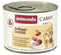 Animonda Carny Kitten Poultry Cocktail 12x200gm, Brown | Grain Free Wet Cat Food Sugar Free for Growing Kittens up to 1 Year with Fresh Ingredients