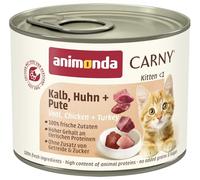 animonda Carny Kitten Wet Cat Food - Veal, Chicken + Turkey, 200g (Pack of 12)