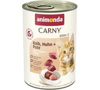 animonda Carny Kitten Wet Cat Food - Veal, Chicken + Turkey, 400g (Pack of 12)