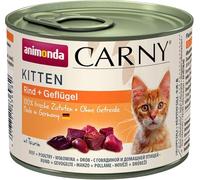 animonda Carny Kitten Wet Cat Food - Poultry + Beef, 200g (Pack of 12)