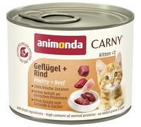 animonda Carny Kitten Wet Cat Food - Poultry + Beef, 200g (Pack of 12)