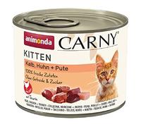 animonda Carny Kitten Wet Cat Food - Veal, Chicken + Turkey, 200g (Pack of 12)