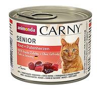 animonda Carny Senior cat food, wet food for cats from 7 years, beef + turkey heart, 6 x 200g