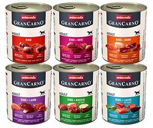 Animonda Dog Food GranCarno Trial Pack 6 x 800g Cans Mix 1, 1-Pack (1x 4.8kg / 10.58lbs)