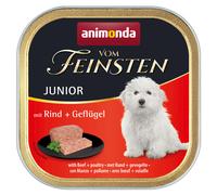 Vom Feinsten Junior dog food, wet food for growing dogs, with beef + poultry, 22 x 150g