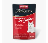 animonda Vom Feinsten Adult Raffinesse in Jelly 24 x 85g - Rich in Chicken with Juicy Beef