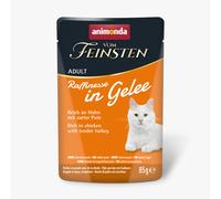 animonda Vom Feinsten Adult Raffinesse in Jelly 24 x 85g - Rich in Chicken with Tender Turkey