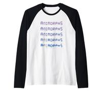 Animorphs Stacked Blurring Transforming Text Book Series Raglan Baseball Tee