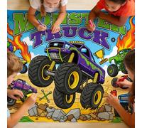 Animsco Monster Truck Giant Coloring Tablecloth - 72 x 31 Inch Jumbo Paper Coloring Activity Poster