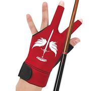 ANIMSWORD Professional Breathable and Comfortable Billiard Pool Gloves Fits on Right or Left Hand Adjustable Snooker Cue Sport Glove for Man and Woman. (RED)
