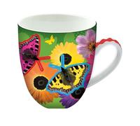 Animug Butterfly Mug from Deluxebase. 450ml Large Ceramic Coffee Cup with Handle and Cute Animal Print, Novelty Mug for Gifts and Kitchen Decor, Dishwasher Safe Mugs for Coffee or Tea.
