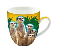 Animug Meerkat Mug from Deluxebase. 450ml Large Ceramic Coffee Cup with Handle and Cute Animal Print, Novelty Mug for Gifts and Kitchen Decor, Dishwasher Safe Mugs for Coffee or Tea.