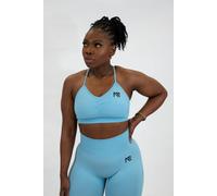 Animus Women's Scrunched Seamless Sports Bra in Baby Blue | Size: Medium Animus Baby Blue M