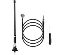 Anina 16 Inch Marine Radio Antenna for Pickup Truck Boat ATV UTV RV Motorcycle Tractor Top/Side Mount Rubber Duck Flexible Antenna Aerial Mast Optimized Radio FM/AM Reception (Black)