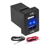 Anina Dual USB Car Charge Port for Toyota, Square Power Socket Adapter with Blue Light, USB Dashboard Mount Module, Vehicle USB Plug for 2009-2019 Toyota Corolla RAV4 Camry Highlander Prado