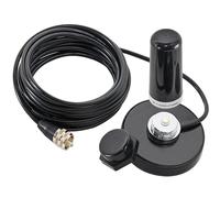 Anina NMO Low Profile Strong Magnetic Mount Antenna 3.5" W/NMO Rain Cap VHF UHF 136-174 MHZ 400-470 MHz Mag-Mount Base PL259 Male RG58 Pure Copper Coaxial Cable for Mobile Ham Amateur GMRS Radio