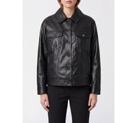 ANINE BING Calfskin Leather Jacket with Classic Collar and Patch Pockets - Size: XS - female