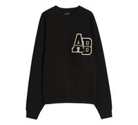 Anine Bing Miles Letterman Cotton Sweatshirt - Black - M (UK12 / M)