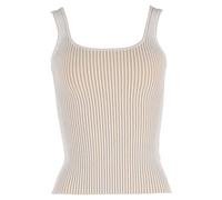 Anine Bing Preloved Josie Ribbed Knit Tank Top Beige Rayon Beige
