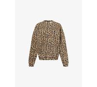 Anine Bing Womens Anine Bing Miles Leopard-Pattern Cotton-Fleece Sweatshirt Black And Brown S