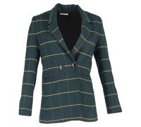 Anine Bing Women's Preloved Houndstooth Double-Breasted Blazer Green Polyester in Olive | Size: XS