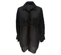 Anine Bing Women's Preloved Textured Button-Down Shirt Black Viscose | Size: Small