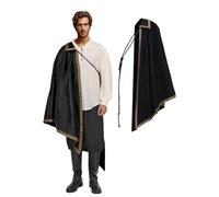 ANINECT Renaissance Half Shoulder Cape Medieval Tudor Cloak LARP Ren Faire Halloween Costume, Black, Usual