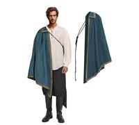 ANINECT Renaissance Half Shoulder Cape Medieval Tudor Cloak LARP Ren Faire Halloween Costume, Navy, Usual
