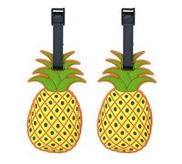 ANINIUCN 2-Pack Pineapple Luggage Tags - Tropical-Themed Silicone Travel ID Tags for Suitcases and Bags - Fun and Durable Travel Accessories for Teens & Adults