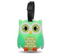 ANINIUCN Luggage Tag Cute Funny Silicone ID Luggage Tags for Suitcases Bag Travel Accessories Perfect for Teens Adults, Owl-d, 3.7 inches x 3.1 inches x 0.2 inches