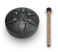 ANINIUCN Mini Steel Drums 3-Inch 6-Note Sound Healing Steel Tongue Drum Kit,Handpan Drum, Worry-Free Drum, Worry-Free Drum for for Teens Adults Beginner Yoga Meditation (Black)