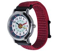 Anio 3 Children's Learning Watch - Children's Watch for Learning Times from 6 Years, Waterproof up to 5 Bar, Children's Watch for Boys and Girls, red, Strap.