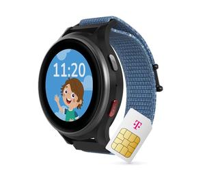 ANIO 6 Smartwatch for Children, GPS and Phone Function, German Manufacturer, Data Protection and Phone Support, Long Battery Life, SOS, Telekom SIM Card 30€ Amazon Voucher After Registration (Blue),