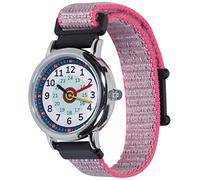 Anio Children's Learning Watch, 3 Wrist Watch, Children's Watch for Learning Times from 6 Years, Waterproof to 5 Bar, Children's Watch for Boys and Girls, Sunrise-pink