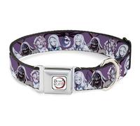 Aniplex of America Pet Collar, Dog Collar Metal Seatbelt Buckle, Demon Slayer The Spider Family Poses Purple, 16 to 23 Inches 1.5 Inch Wide